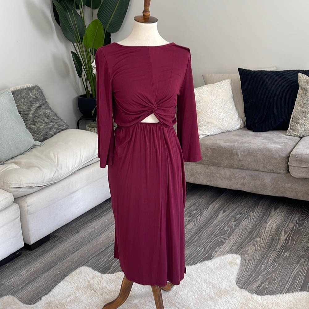 Wine midi dress